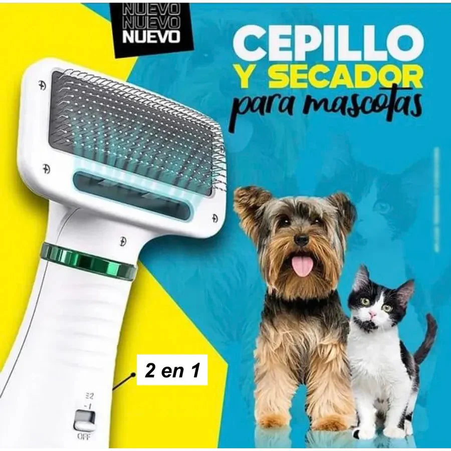 🐶Cepillo secador 2 en 1 para mascotas